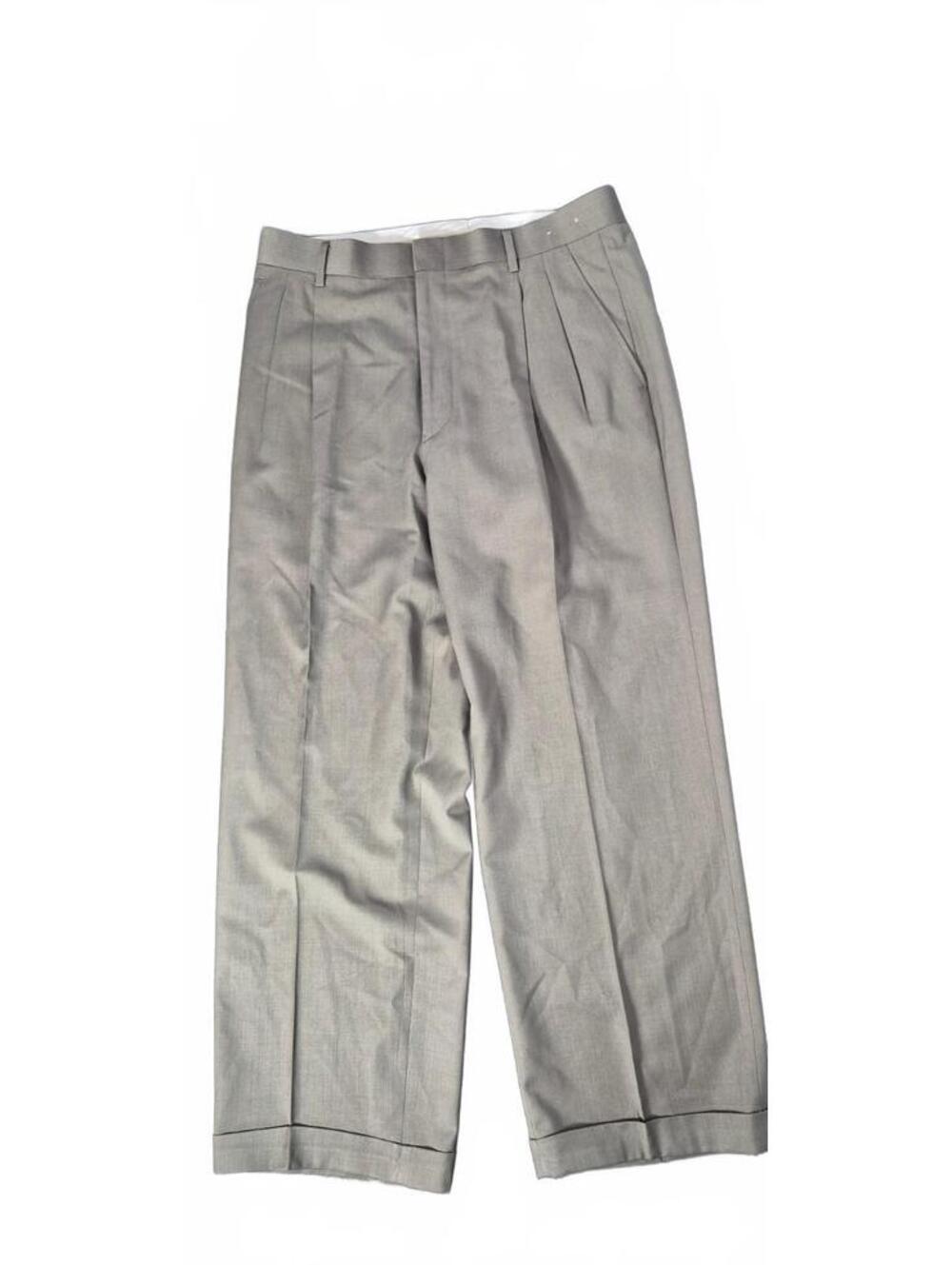 Vinci Men's 36S Taupe Gray Pleated Cuffed Dress Pants Trousers